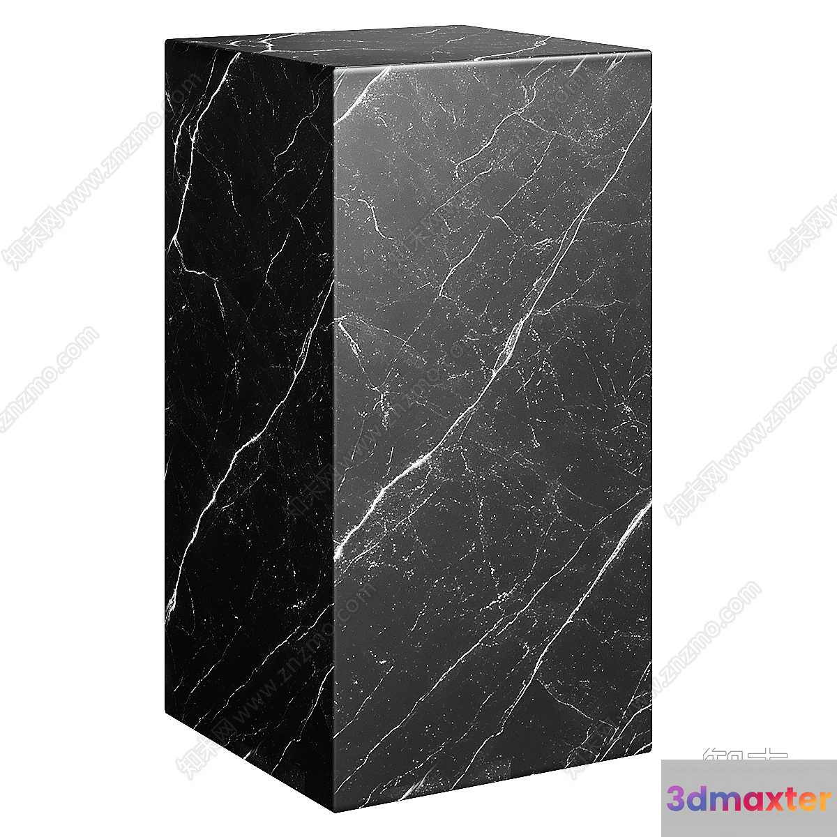 A Black And White Marble Cube 3D Model - 8692 - CORONA Render