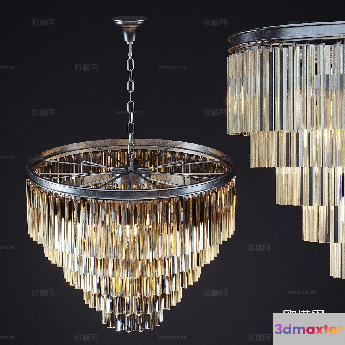 Gold Light Fixture 3D Model - 4281 - VRAY Render