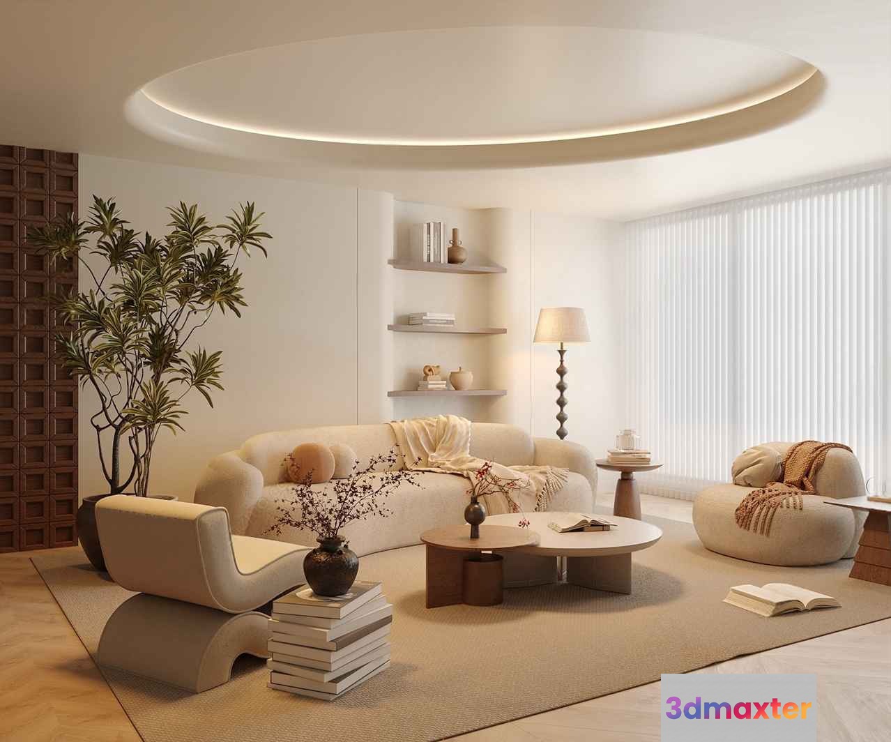 Modern Living Room 3D Model - 16154 - CORONA Render