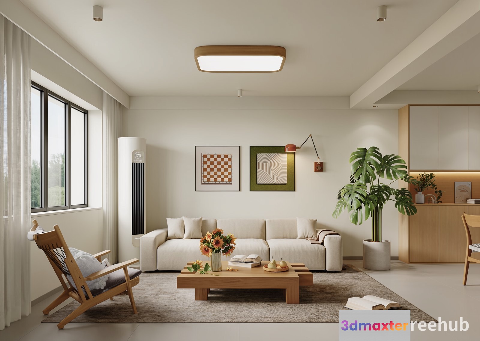 Modern Living Room 3D Model - 23344 - VRAY Render