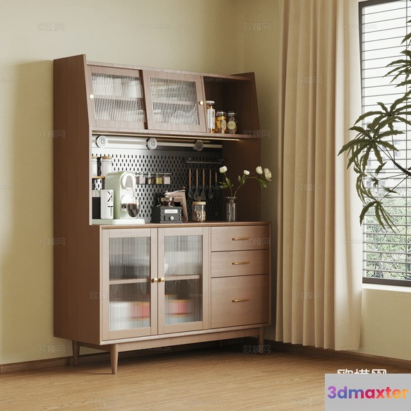Mid-Century Modern Cabinet 3D Model - 11113 - VRAY Render