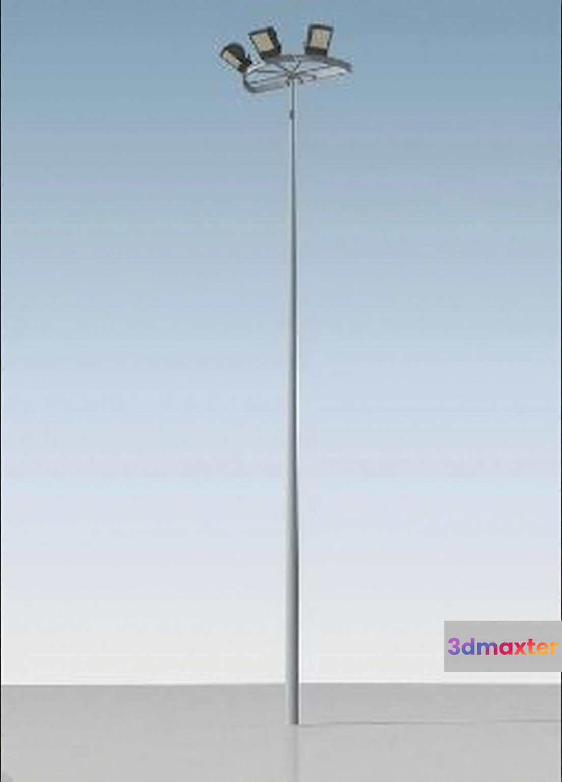 Tall Metal Light Pole 3D Model - 3320 - VRAY Render