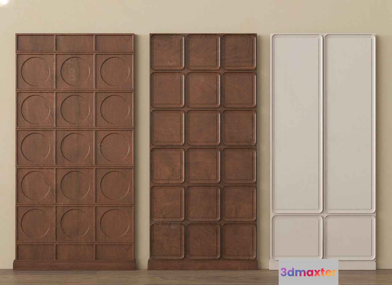 Brown Wooden Cabinets 3D Model - 6034 - VRAY Render