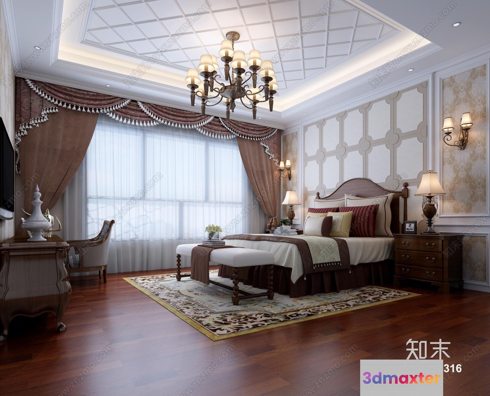 Cozy Bedroom 3D Model - 18448 - VRAY Render