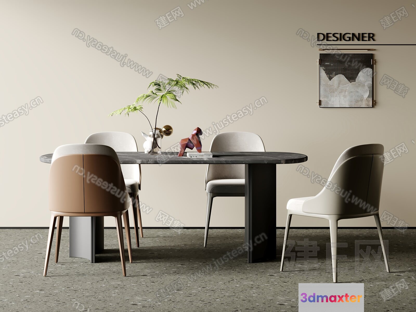 Modern Dining Room 3D Model - 2711 - VRAY Render