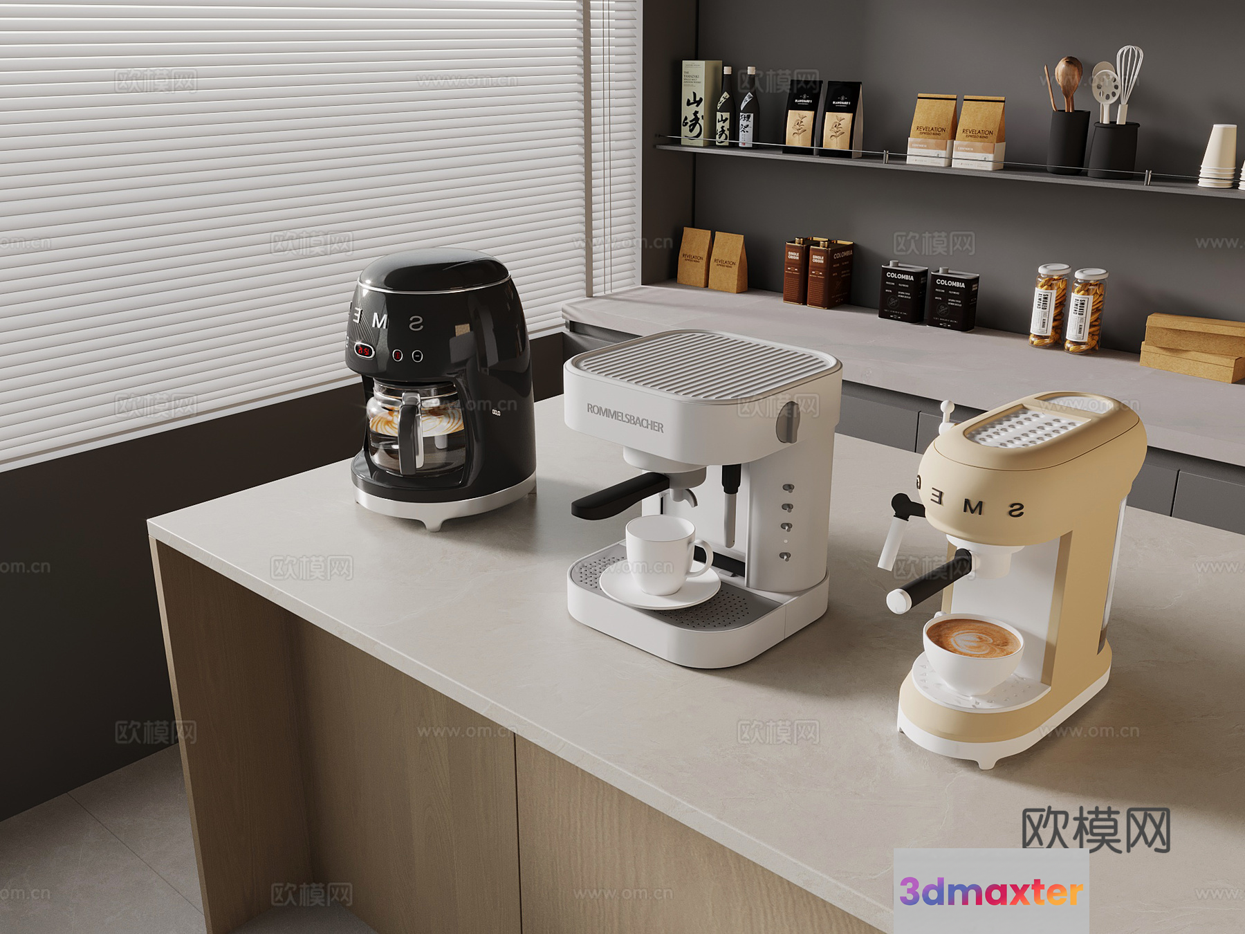 Modern Kitchen Appliances 3D Model - 9195 - VRAY Render