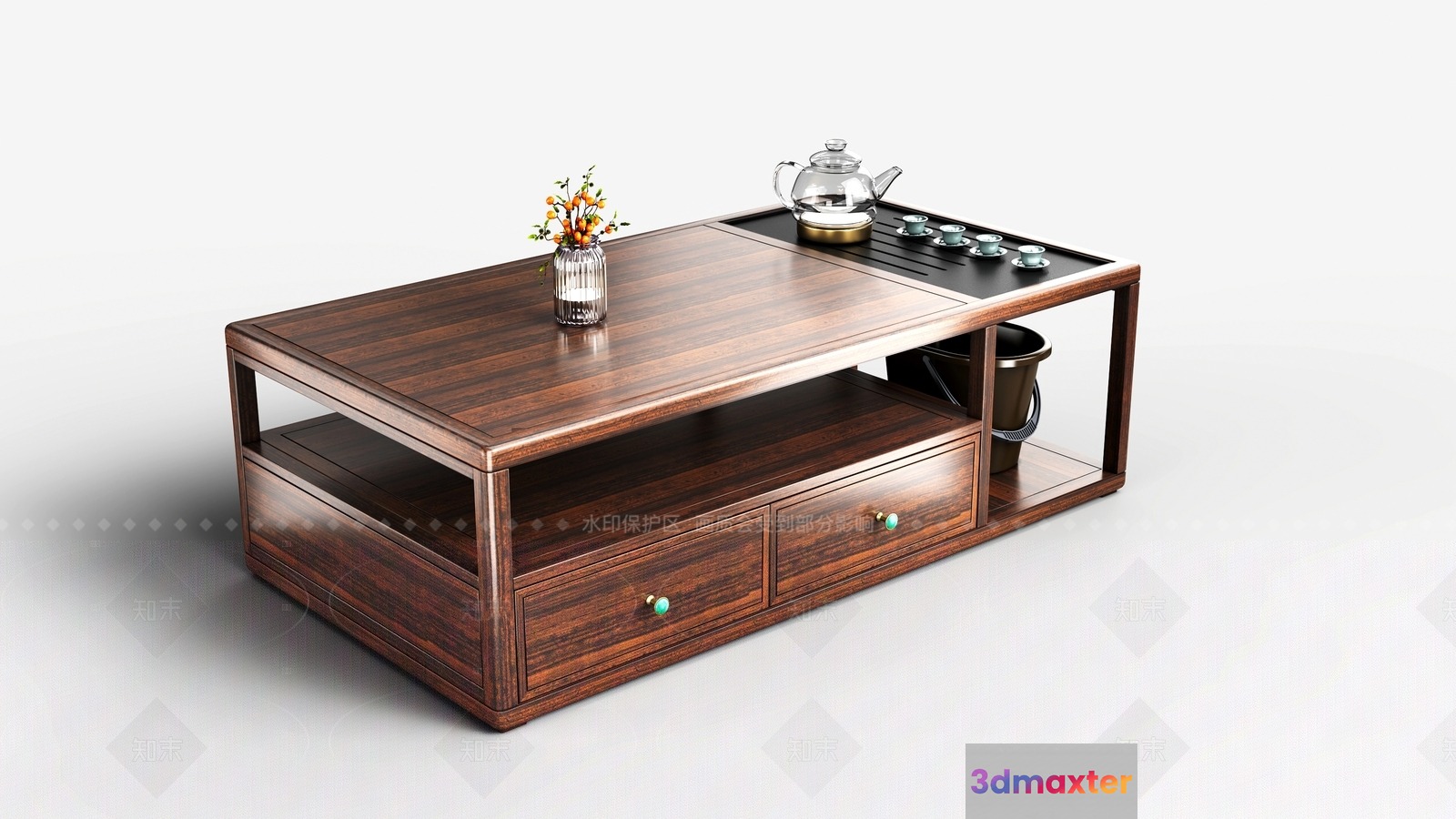 A Wooden Coffee Table 3D Model - 8662 - VRAY Render