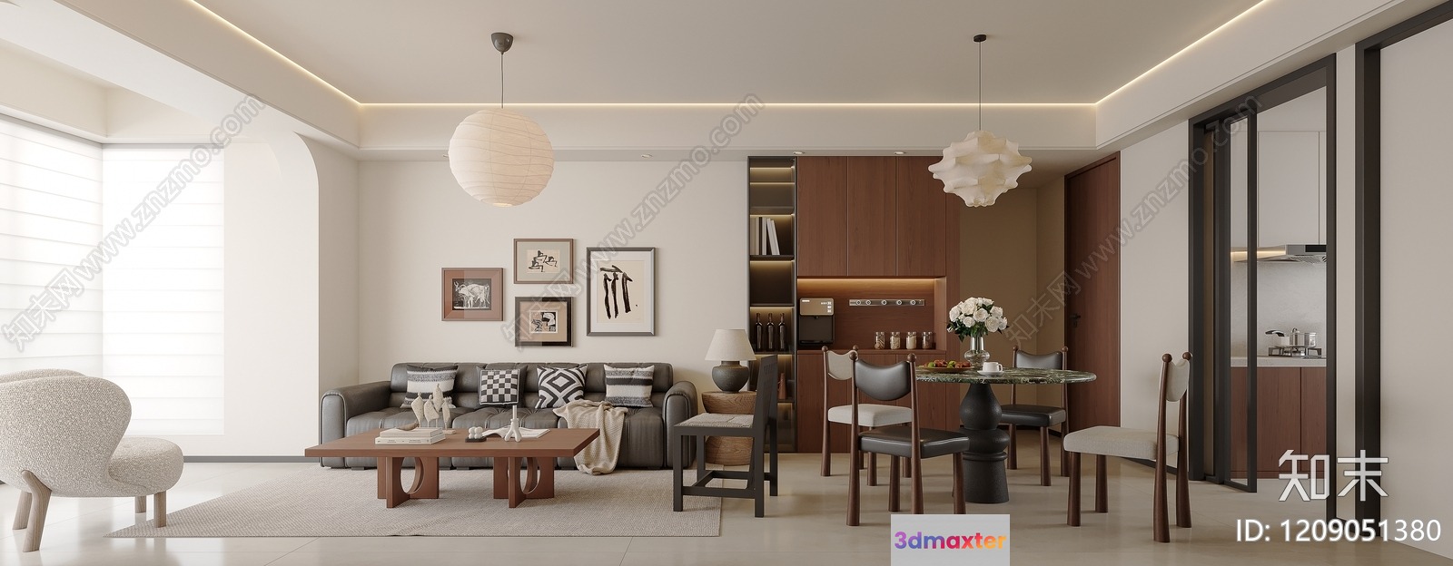 Modern Living Room 3D Model - 16203 - VRAY Render
