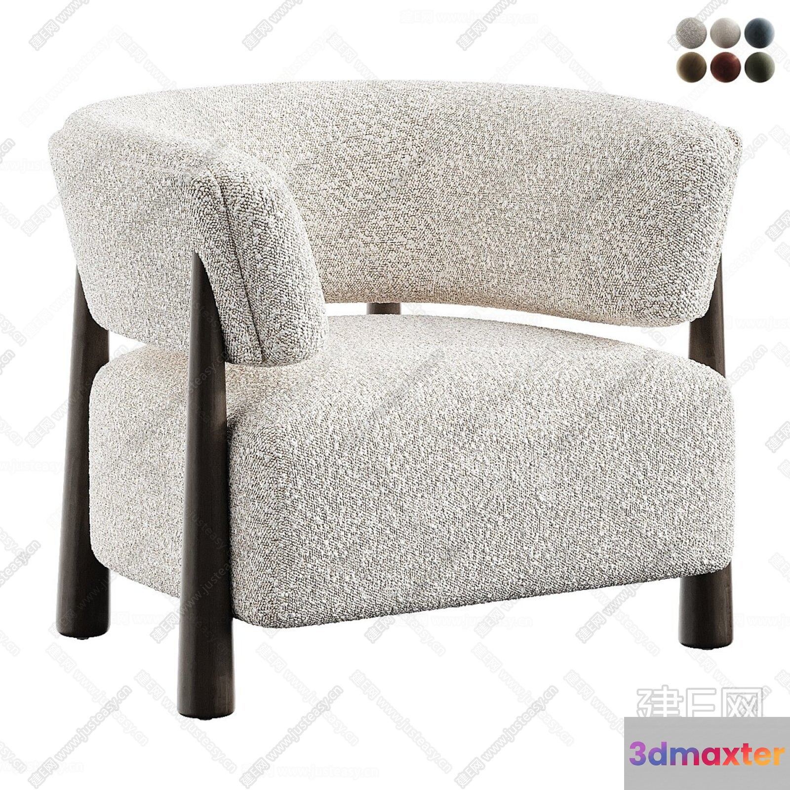 Modern Upholstered Chair 3D Model - 12853 - CORONA Render