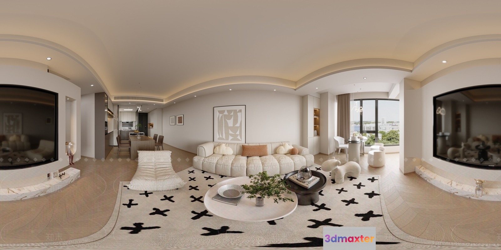 Modern Living Room 3D Model - 14121 - VRAY Render