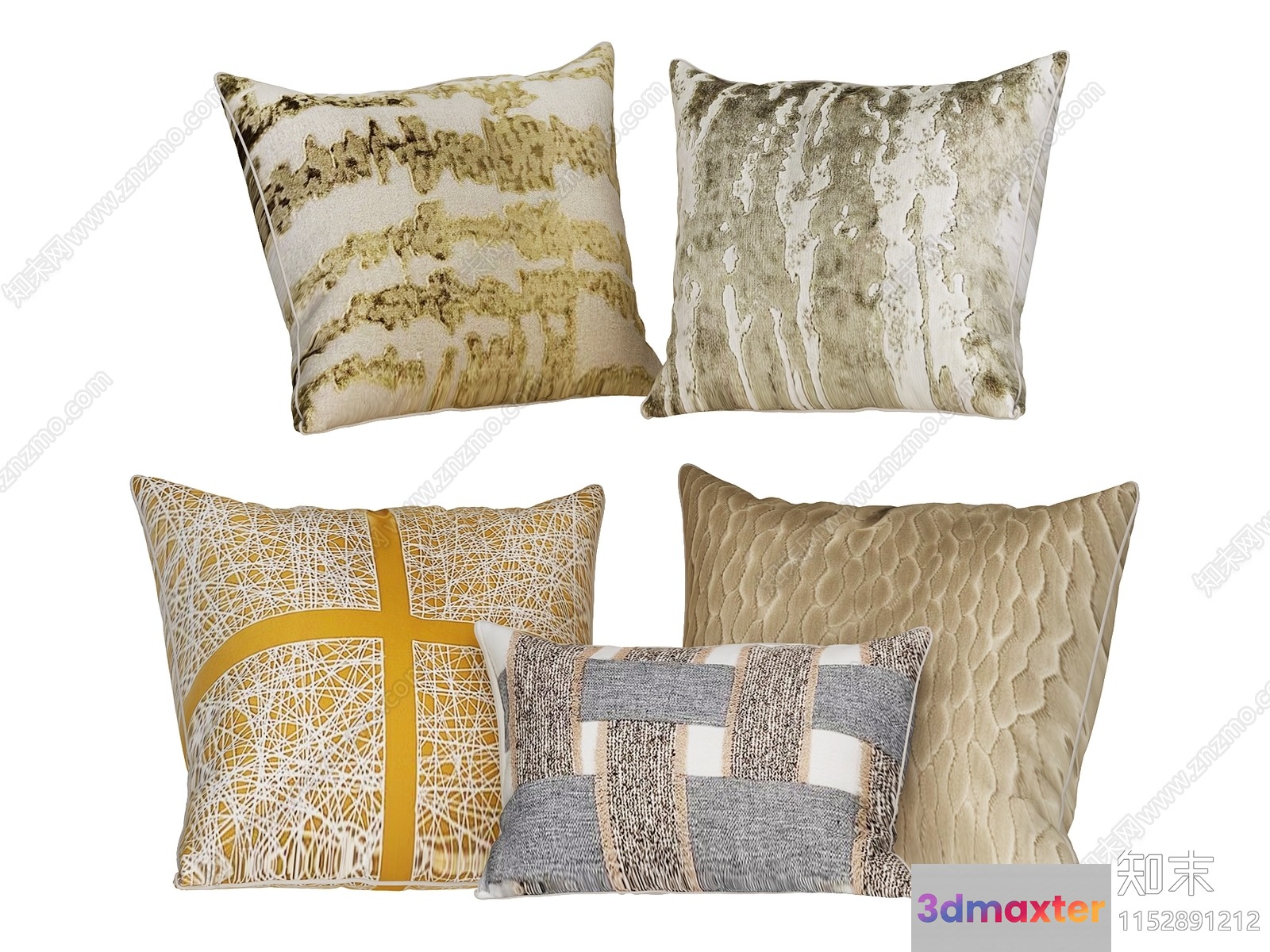 Cozy Throw Pillows 3D Model - 8860 - VRAY Render