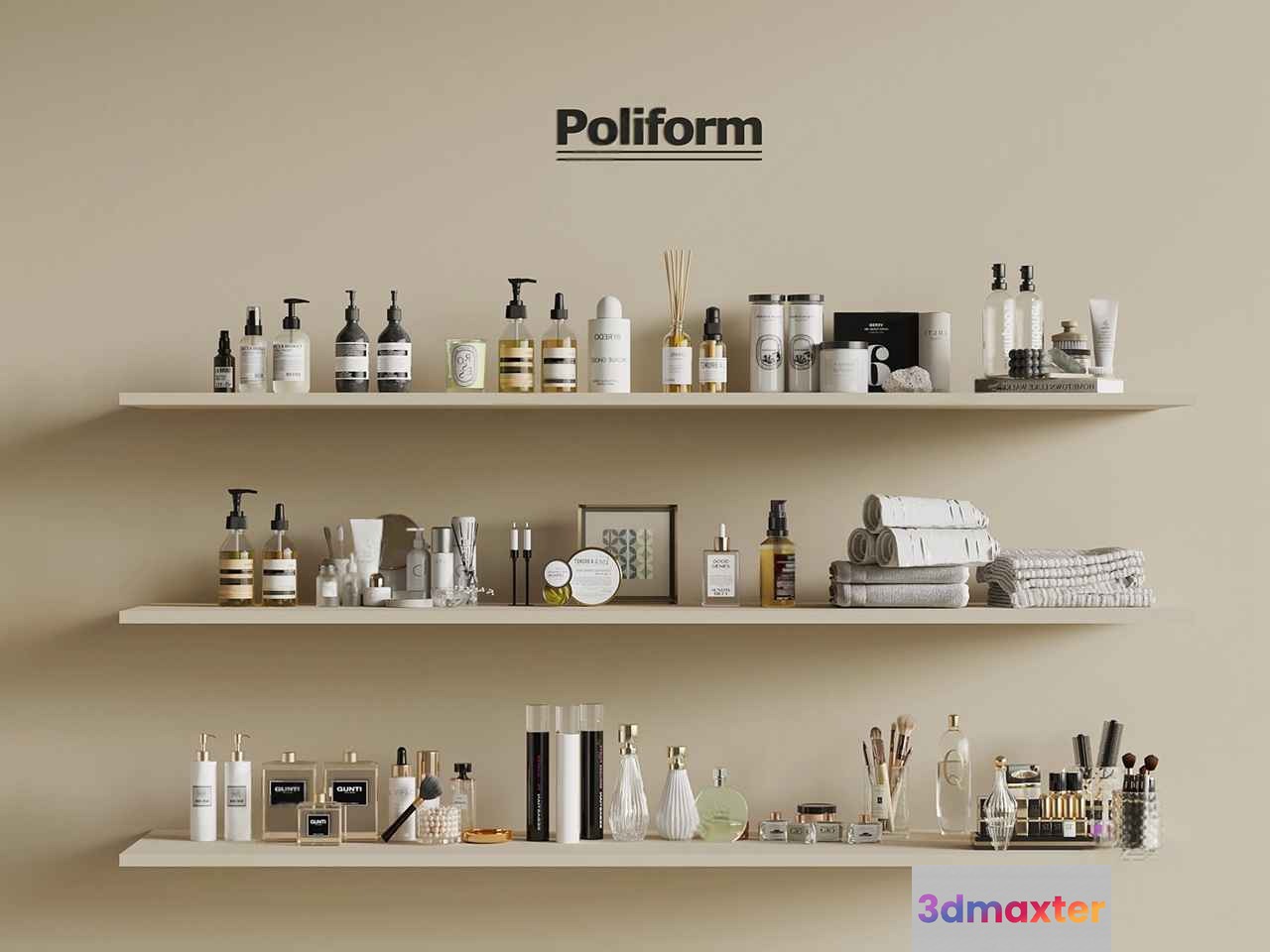White Shelves 3D Model - 20791 - VRAY Render
