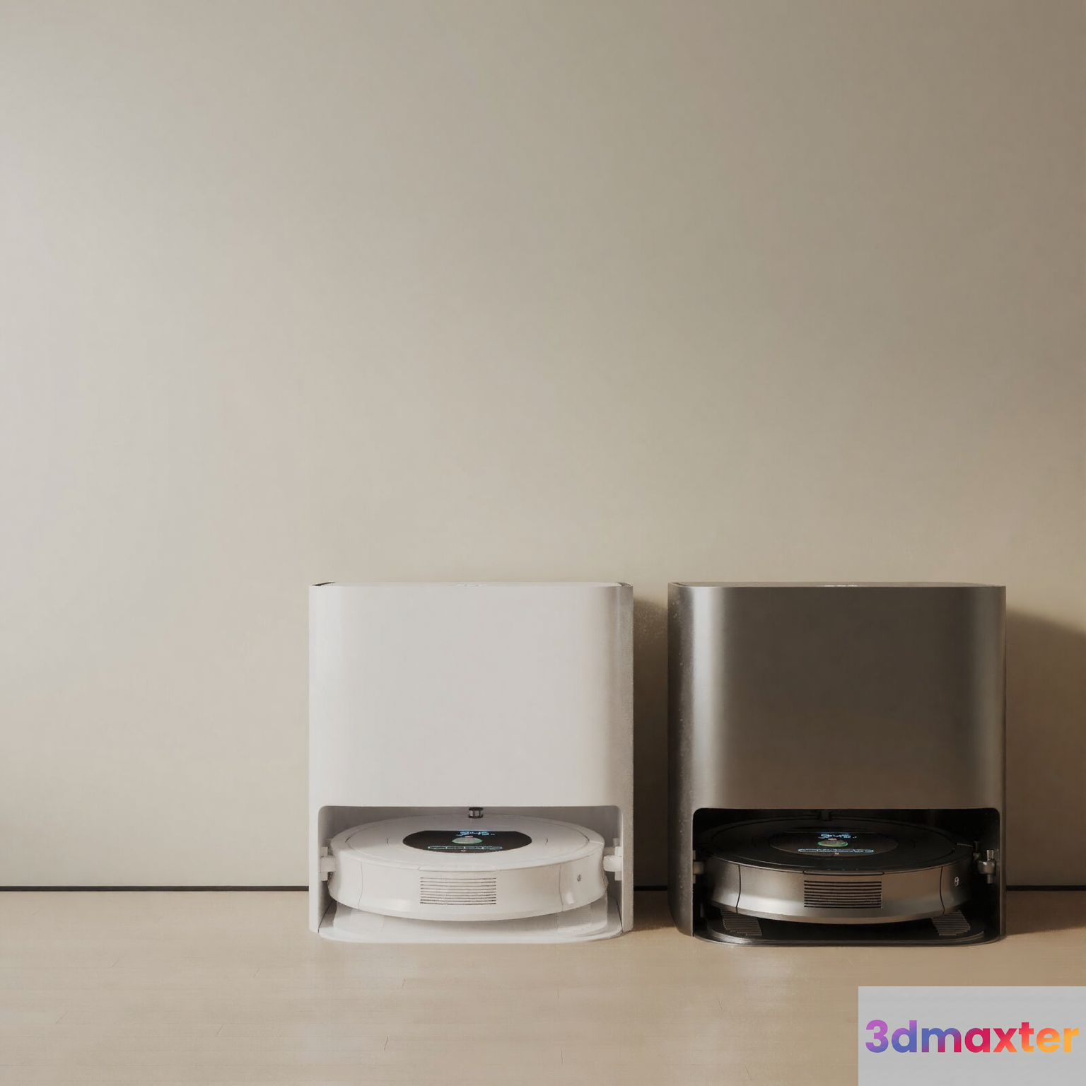 A Pair Of Robot Vacuum Cleaners 3D Model - 7058 - VRAY Render