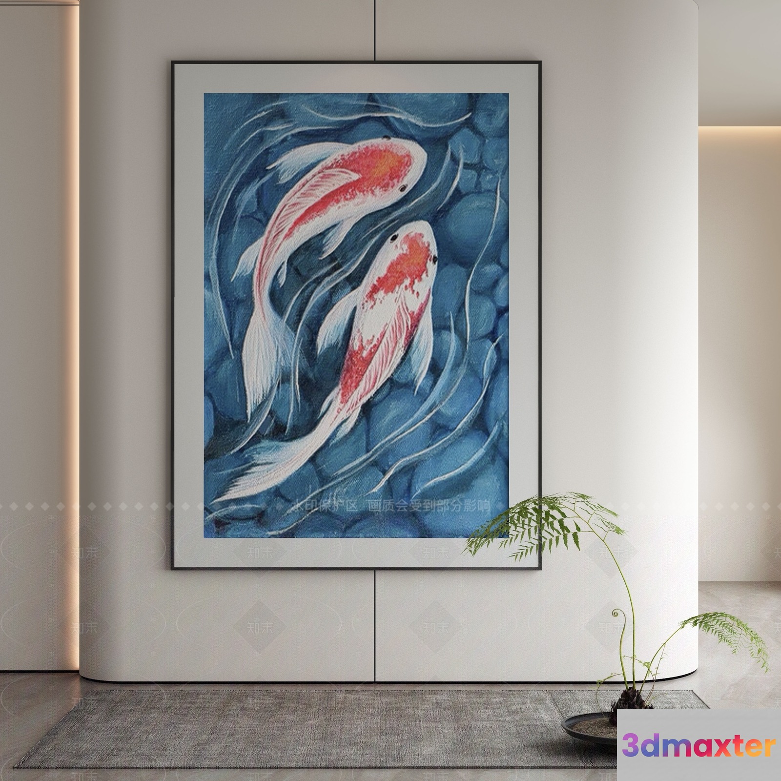 Modern Koi Painting 3D Model - 10922 - VRAY Render