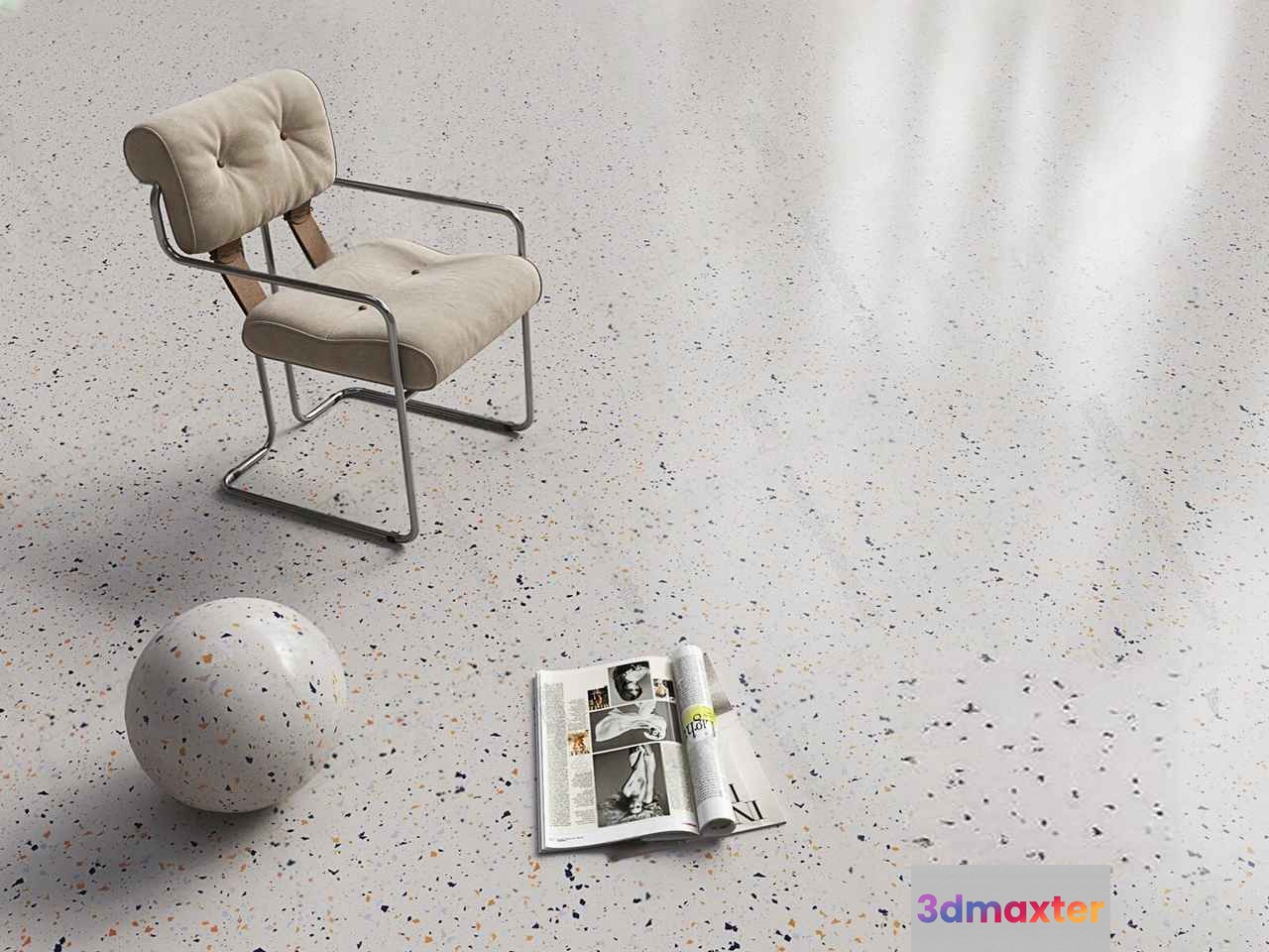 Modern Beige Chair 3D Model - 10530 - VRAY Render