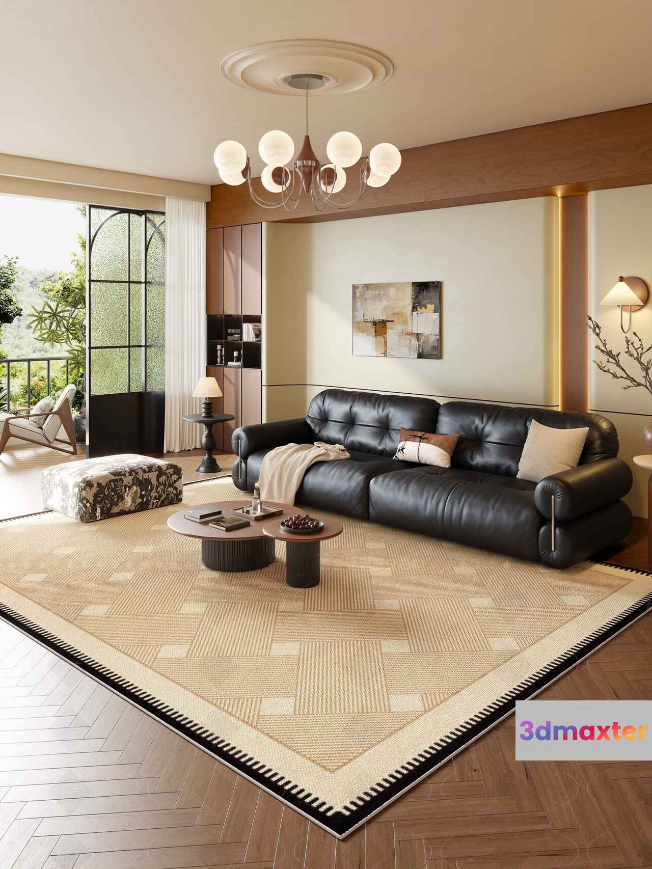 Modern Living Room 3D Model - 21687 - VRAY Render