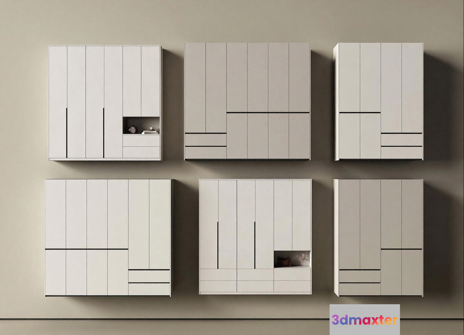 Modern White Cabinets 3D Model - 15646 - VRAY Render