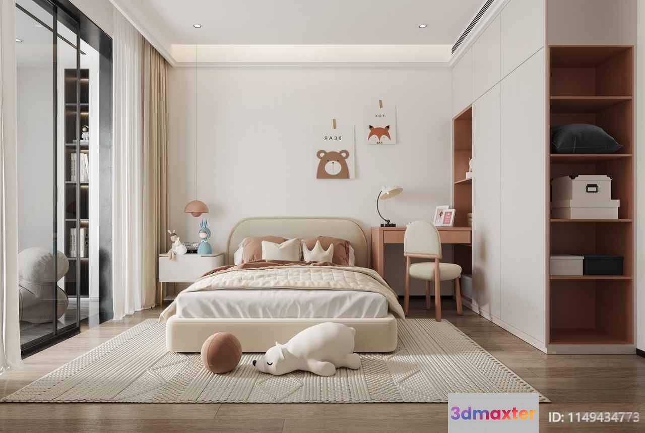 Modern Children'S Bedroom 3D Model - 5032 - CORONA Render