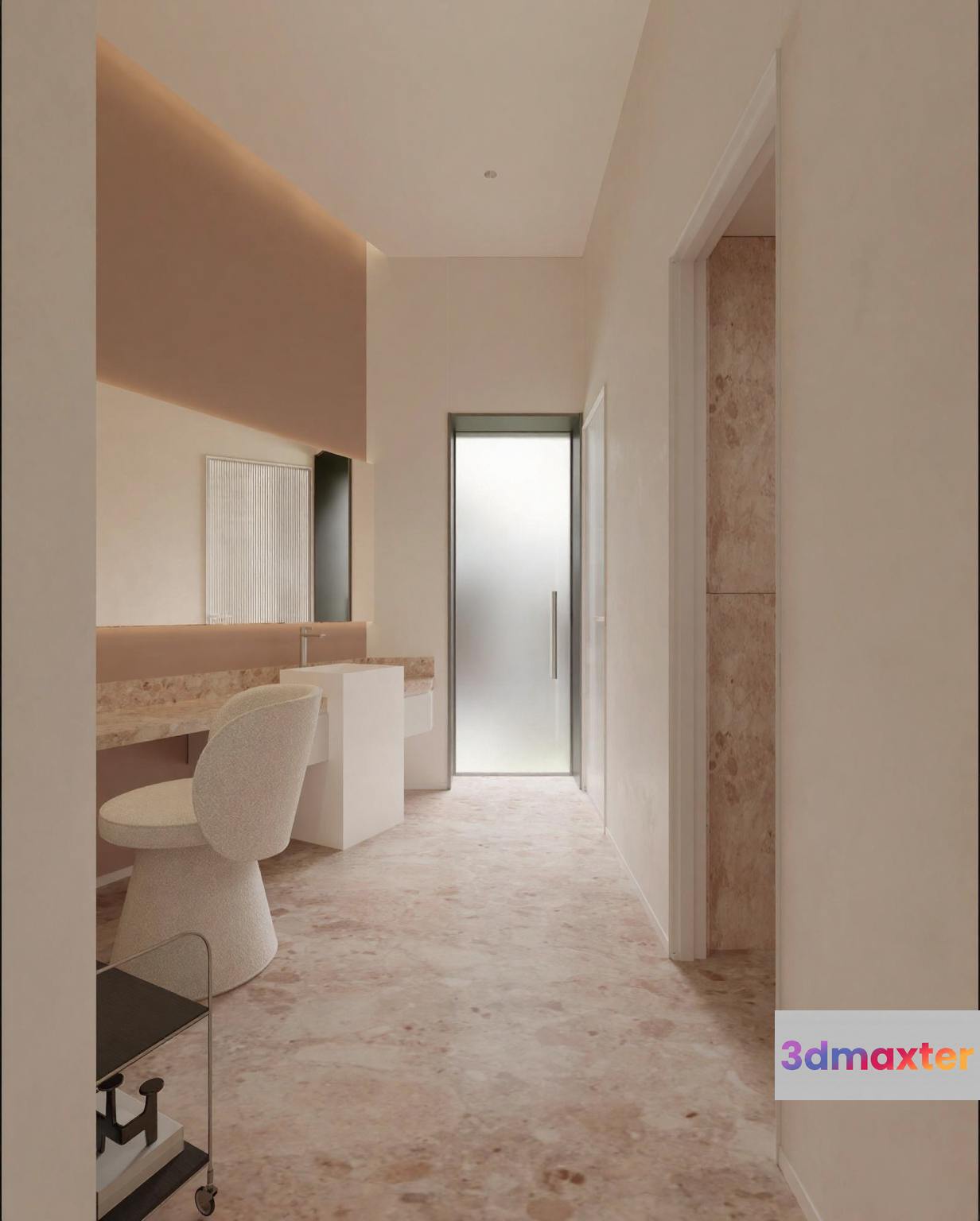 Modern Minimalist Hallway 3D Model - 4427 - VRAY Render