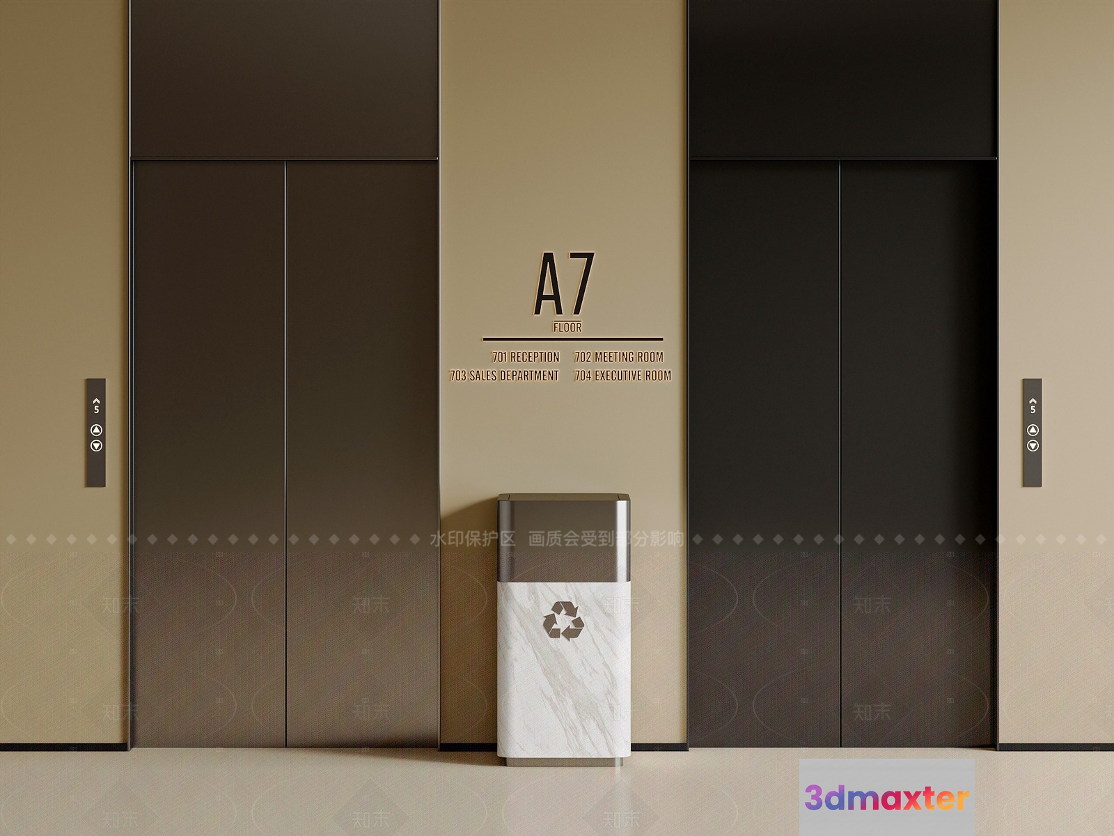 A Modern Elevator 3D Model - 4797 - VRAY Render
