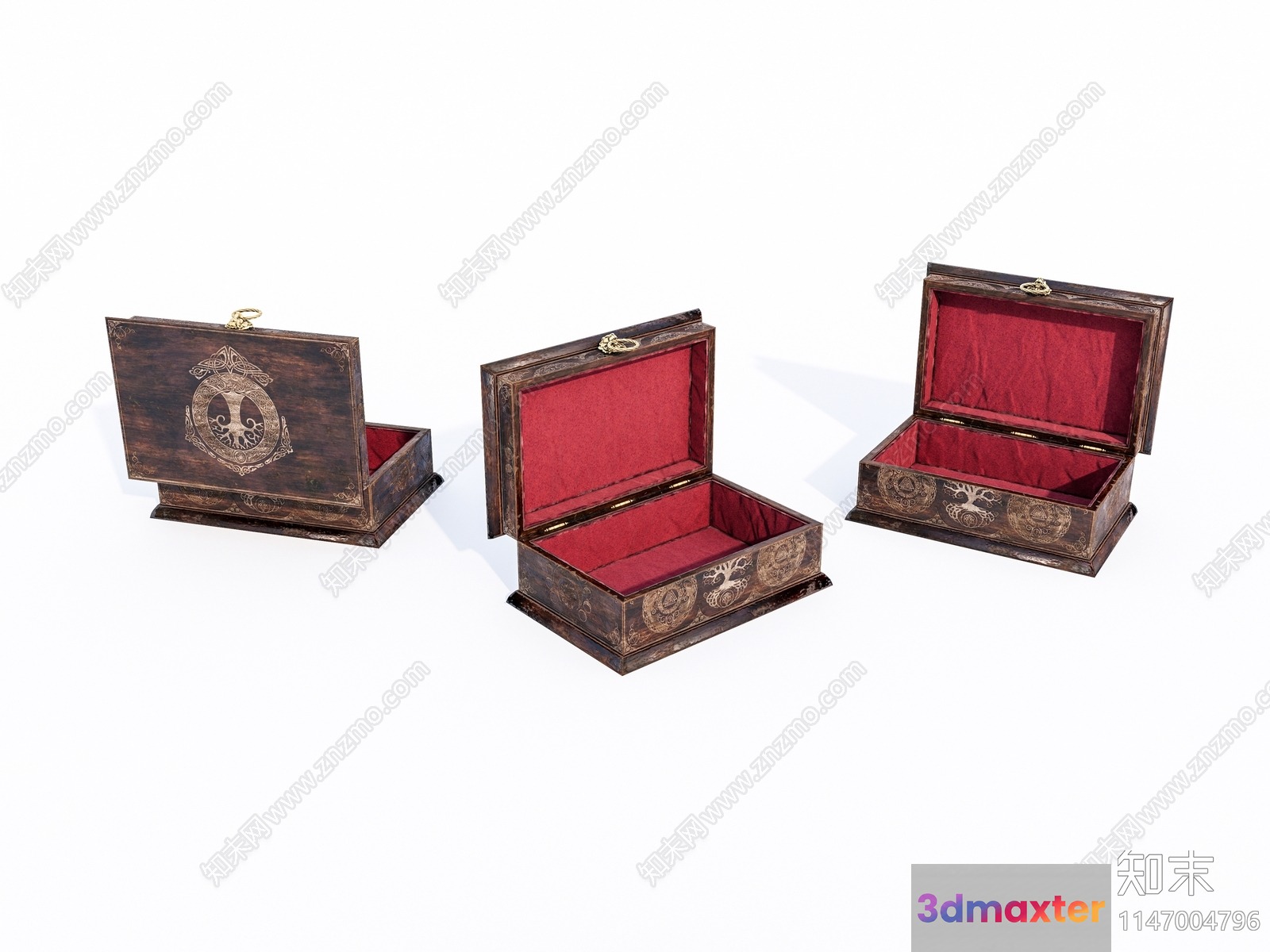 Open Wooden Box 3D Model - 11190 - VRAY Render