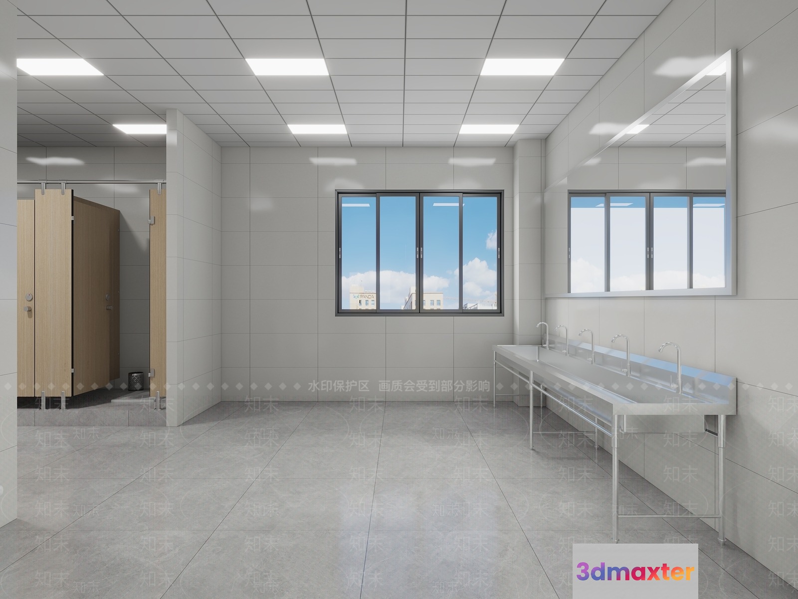 A Clean And Empty Bathroom 3D Model - 21881 - VRAY Render