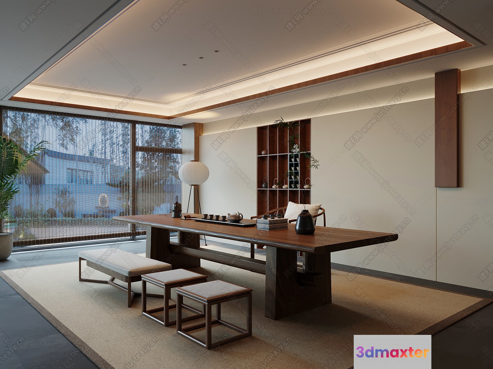 Minimalist Dining Room 3D Model - 1550 - VRAY Render