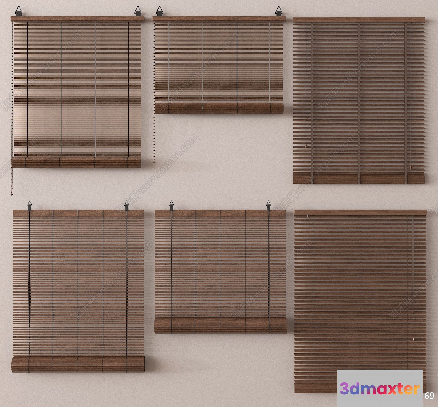 Wooden Blinds 3D Model - 7057 - VRAY Render