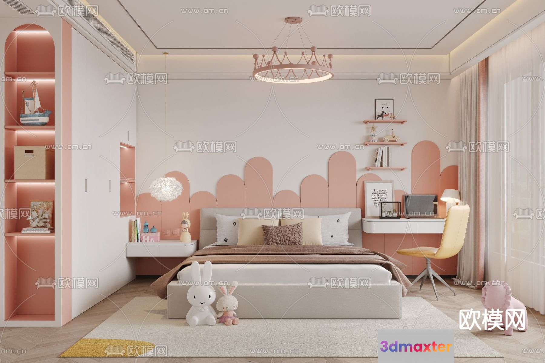 Cozy Children'S Bedroom 3D Model - 17110 - VRAY Render