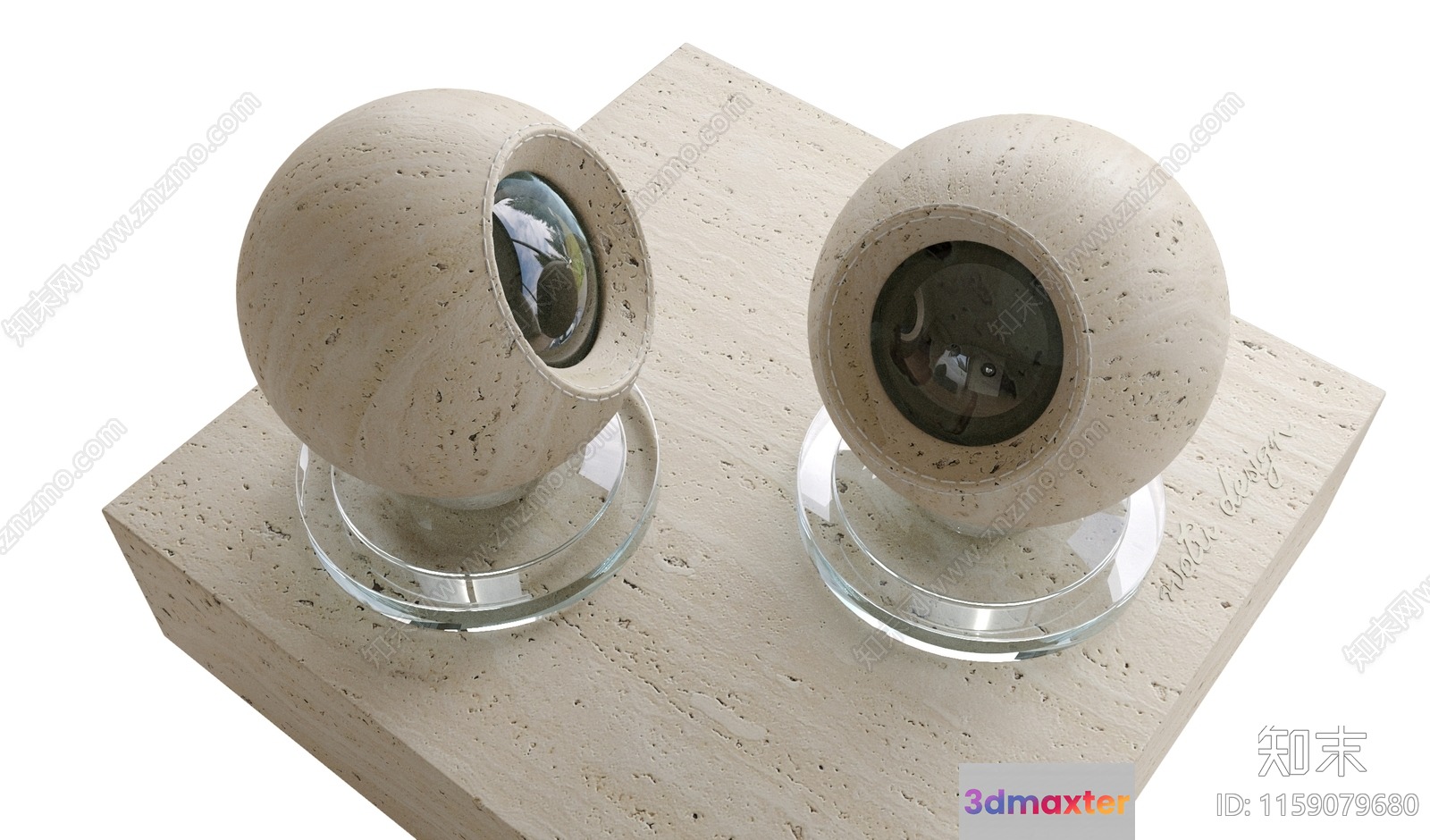 Modern Cork Speakers 3D Model - 9023 - VRAY Render