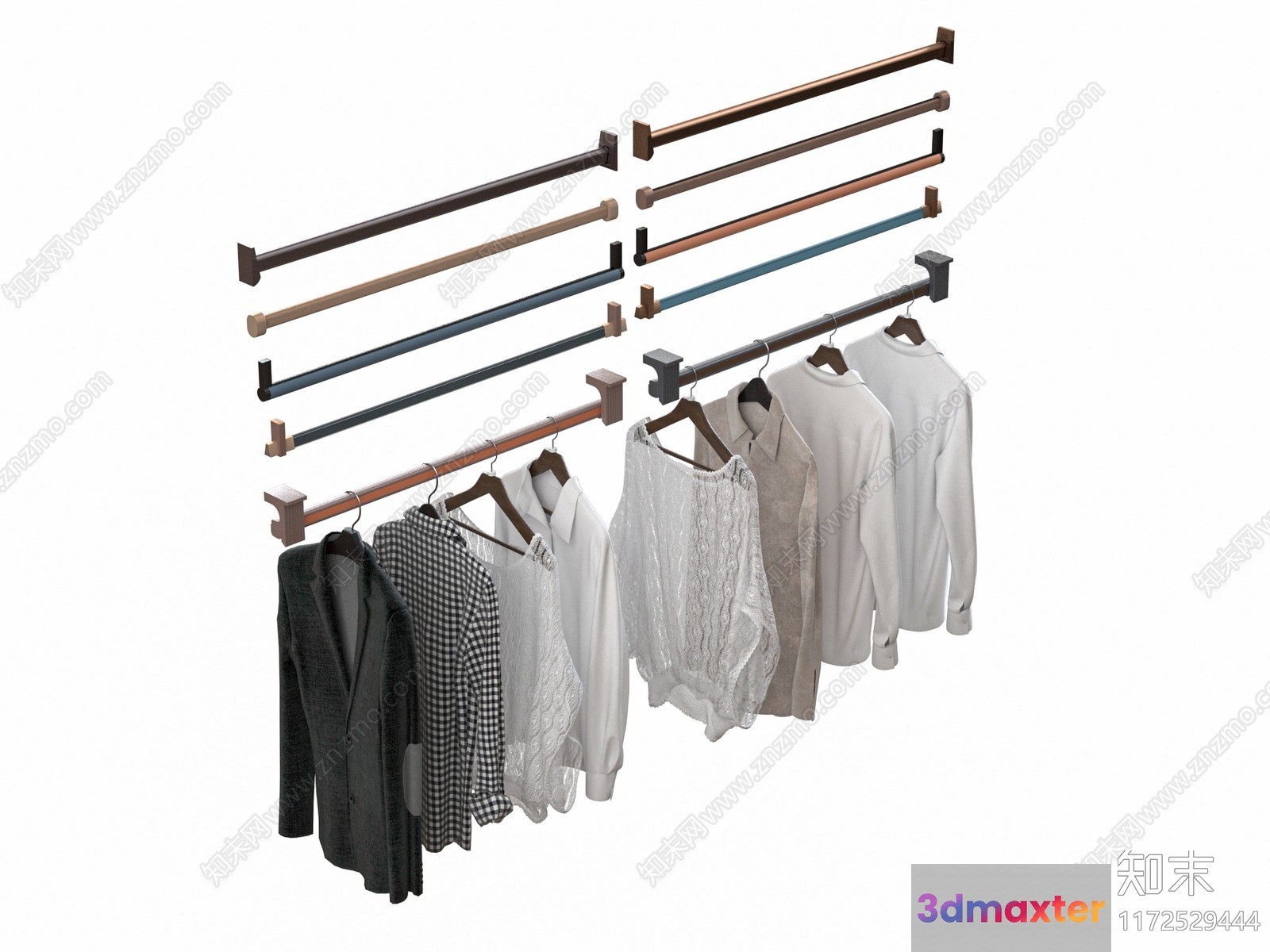 Metal Clothes Rack 3D Model - 9385 - VRAY Render