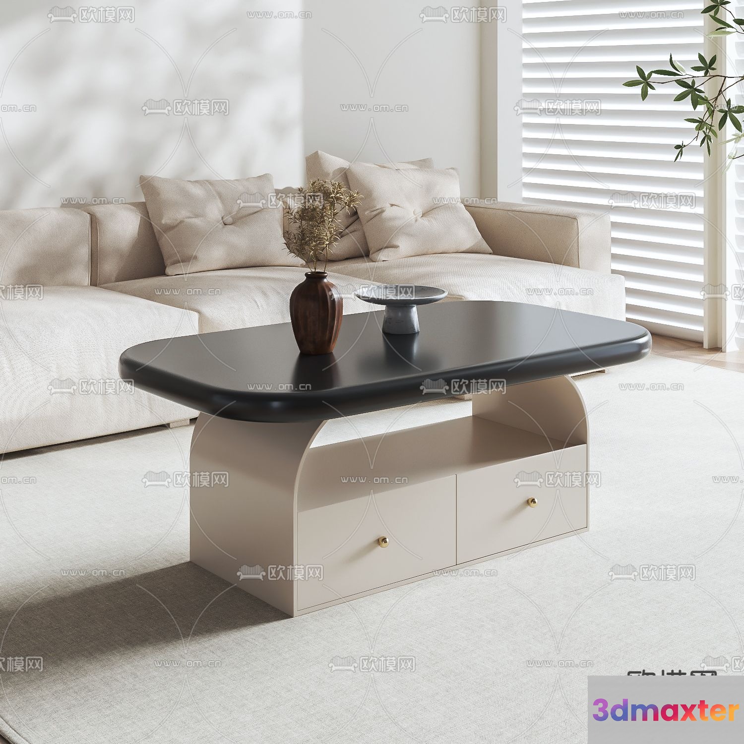 Modern Living Room 3D Model - 2202 - VRAY Render
