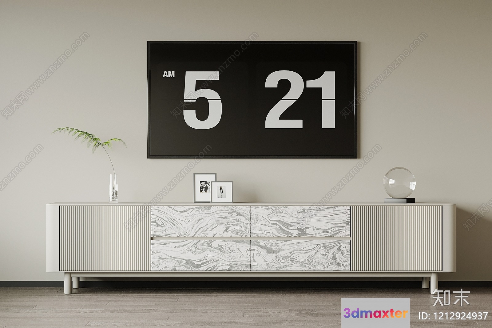 Modern Minimalist Tv Stand 3D Model - 17205 - VRAY Render