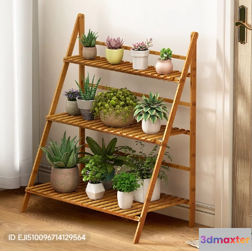 Wooden Plant Stand 3D Model - 4537 - VRAY Render