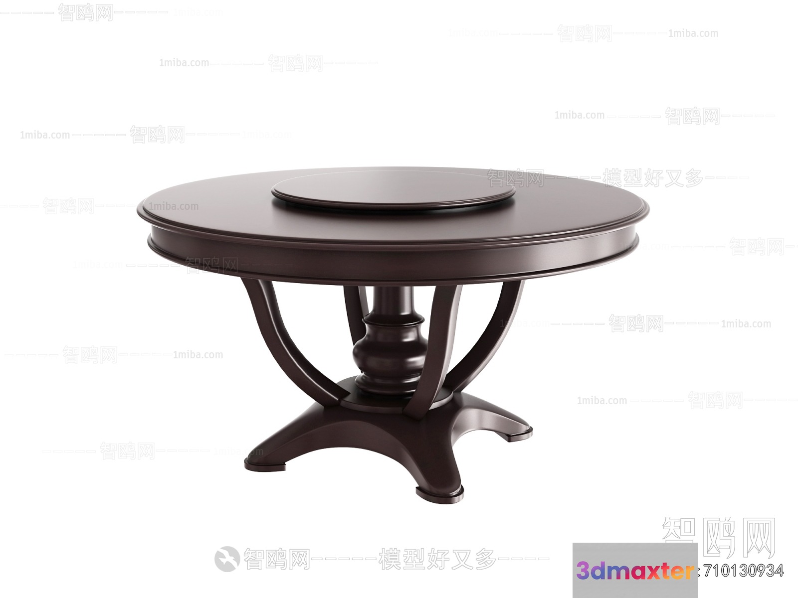 Round Wooden Table 3D Model - 21876 - VRAY Render