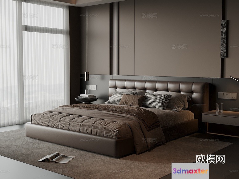 Cozy Modern Bedroom 3D Model - 3710 - VRAY Render