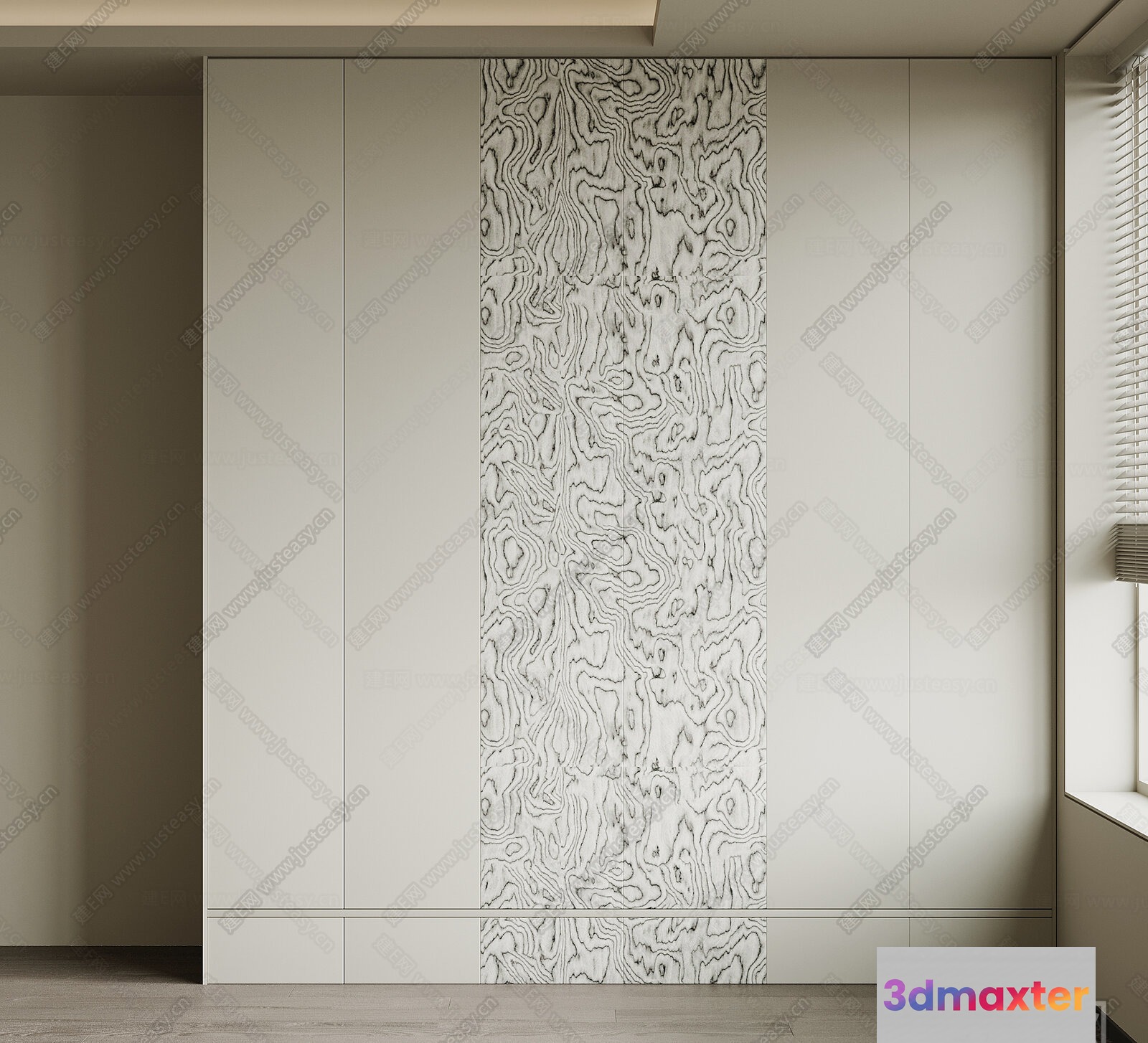 Modern Sliding Closet Doors 3D Model - 6090 - VRAY Render