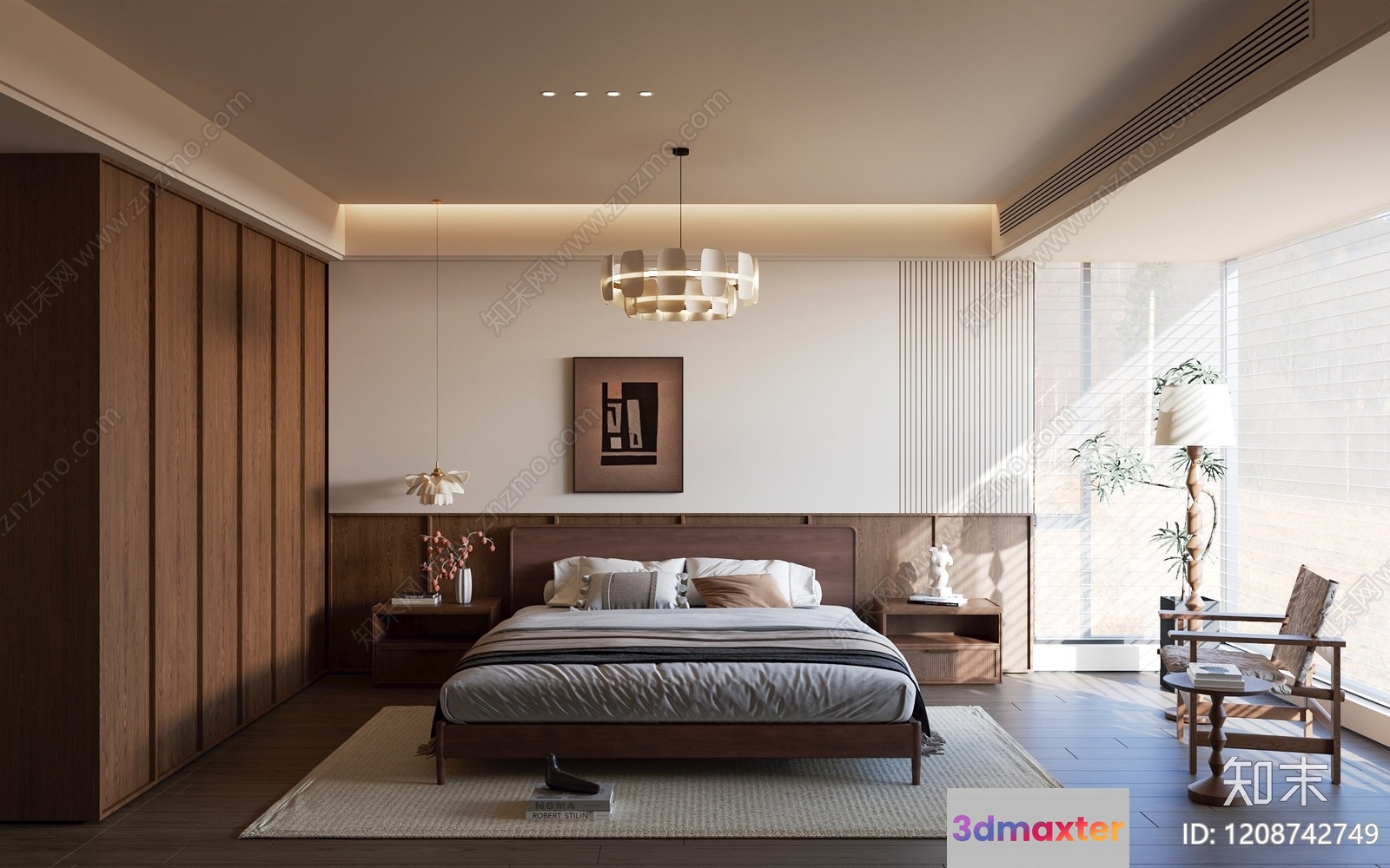 Cozy Bedroom 3D Model - 4422 - VRAY Render