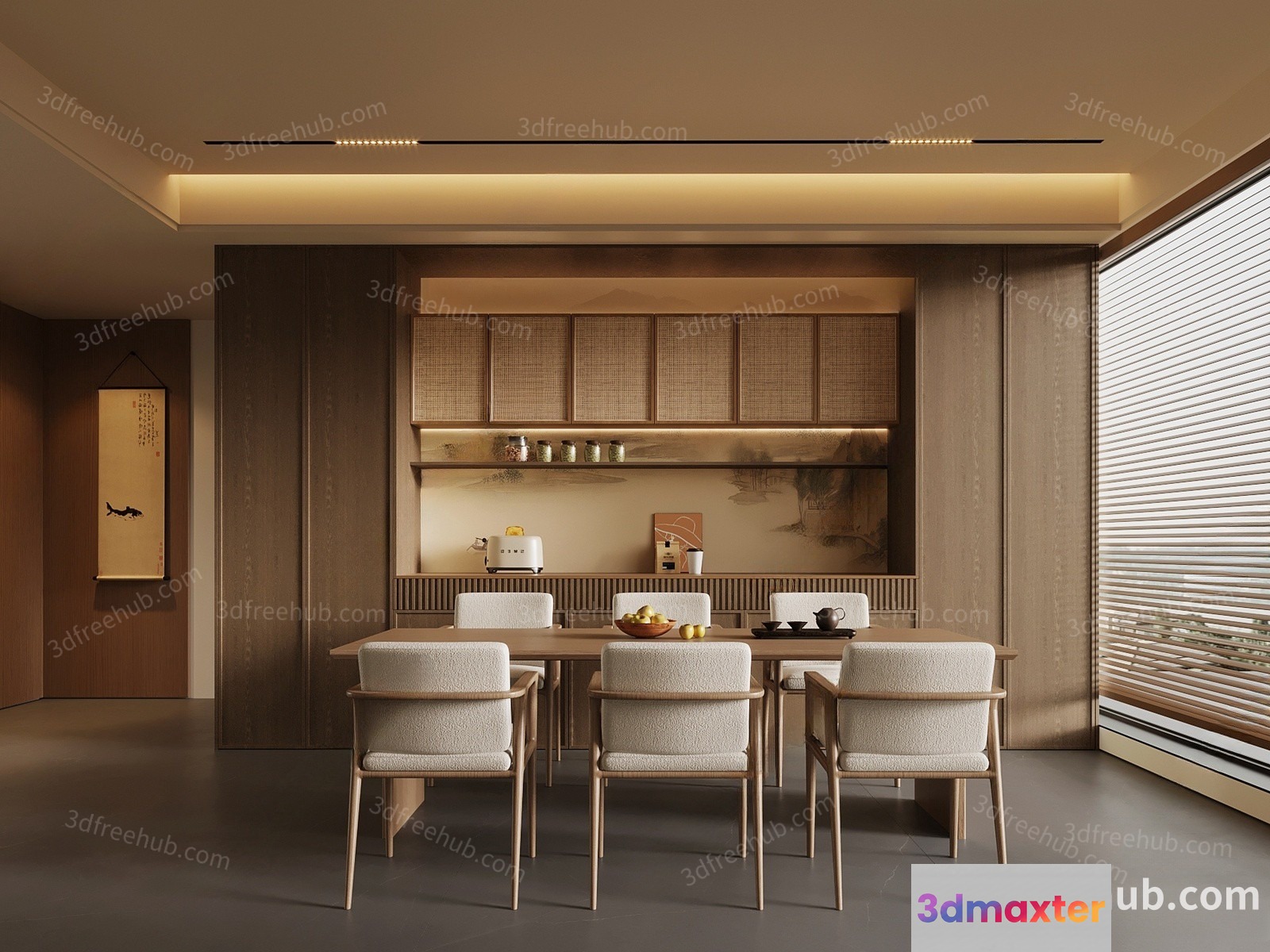 Modern Dining Room 3D Model - 21556 - VRAY Render