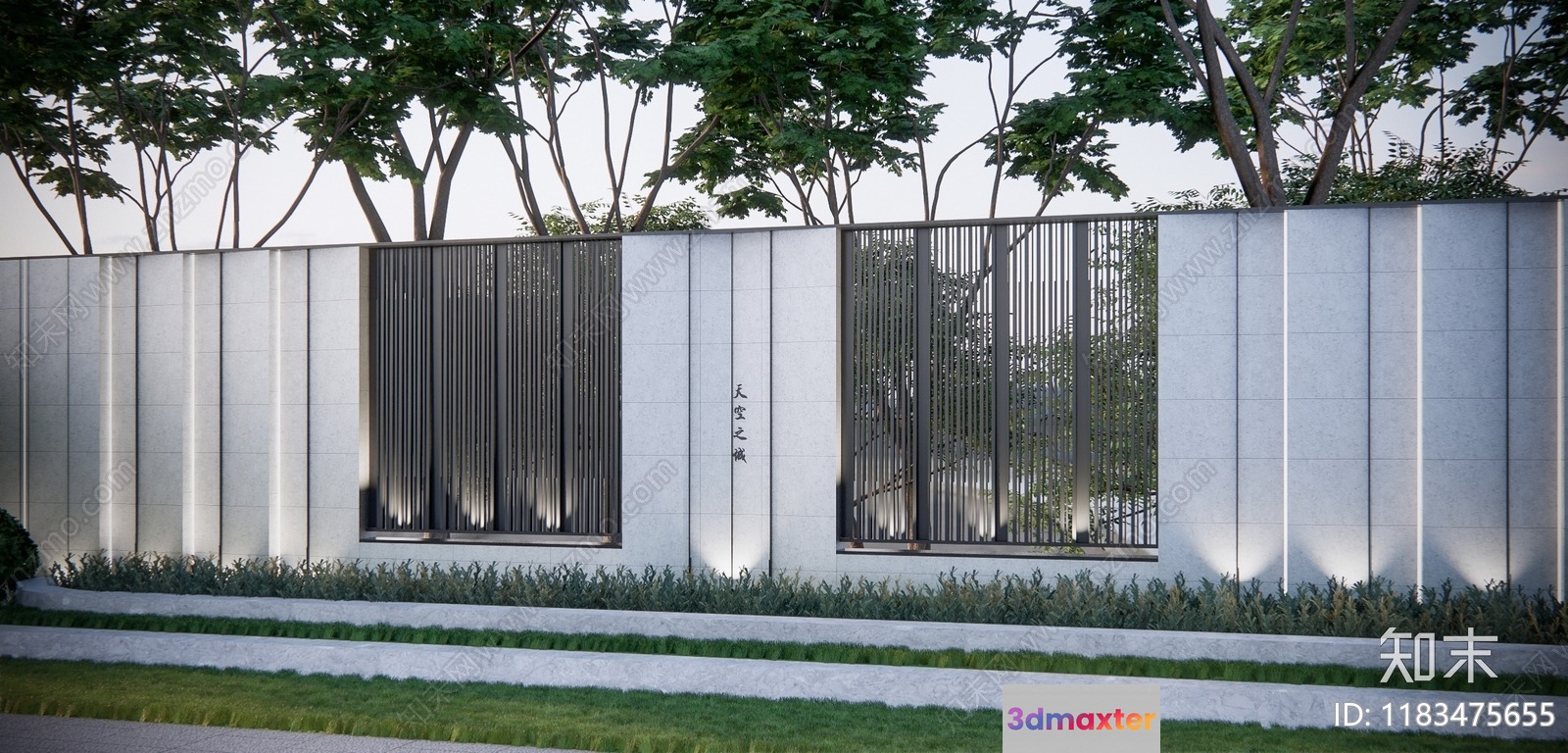Modern White Fence 3D Model - 13553 - VRAY Render