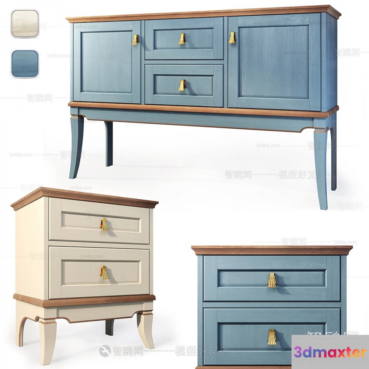 Wooden Dresser 3D Model - 10351 - VRAY Render