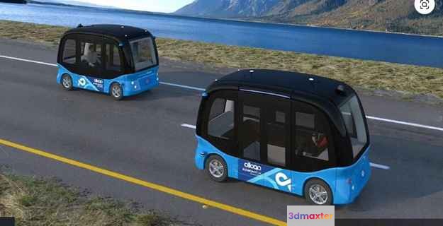 Blue Autonomous Vehicles 3D Model - 11353 - VRAY Render