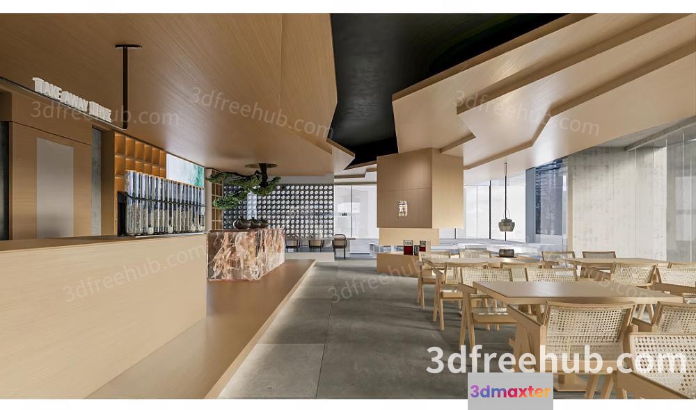 Modern Restaurant Interior 3D Model - 10471 - CORONA Render