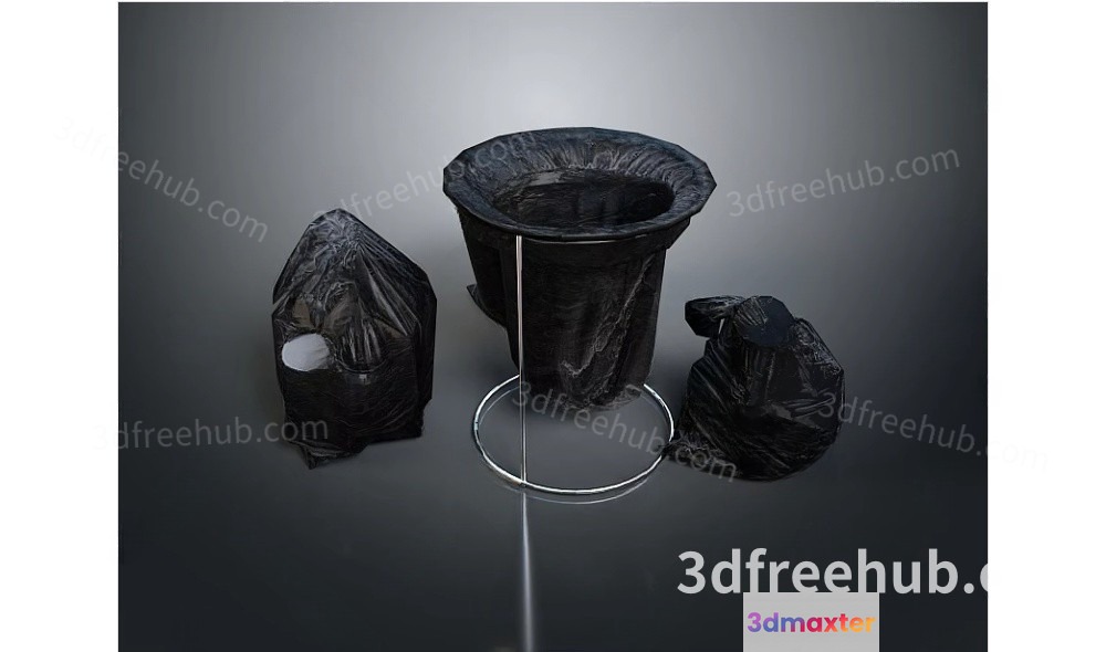 Black Trash Bags 3D Model - 19311 - VRAY Render