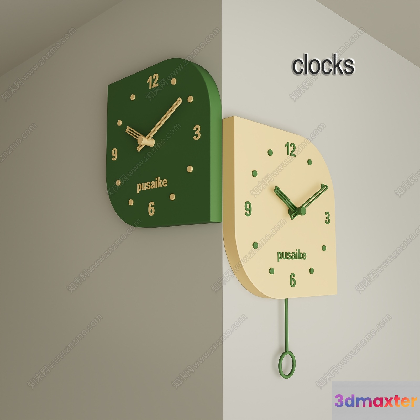 Modern Clocks 3D Model - 12044 - CORONA Render