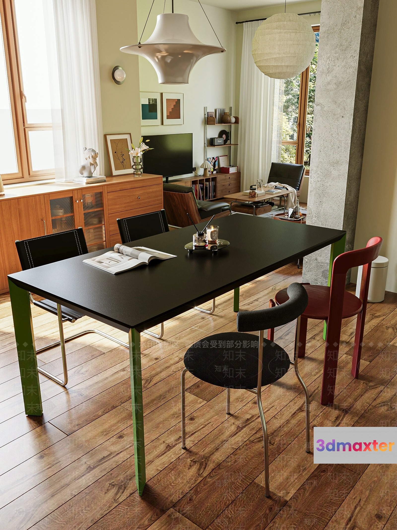 Modern Living Room 3D Model - 9221 - VRAY Render