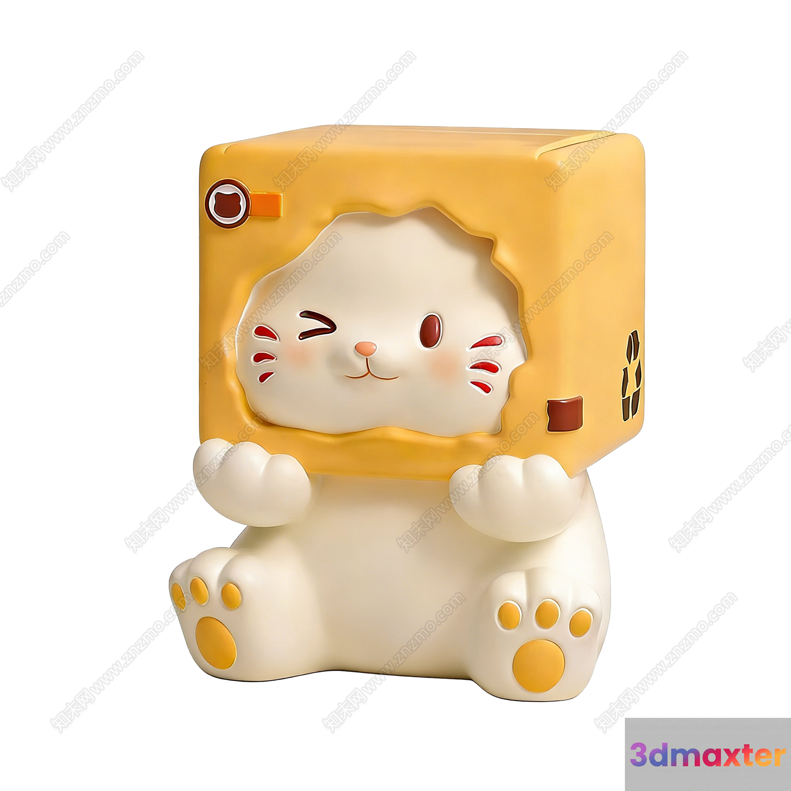 A Cartoon Cat Figurine 3D Model - 12947 - VRAY Render