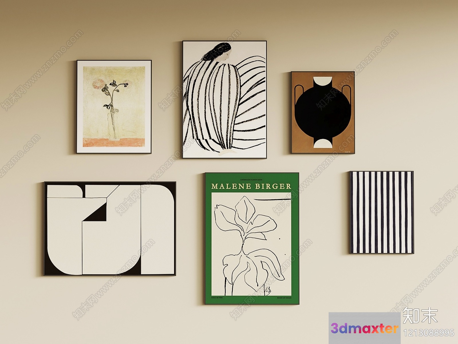 Minimalist Wall Art 3D Model - 5225 - VRAY Render
