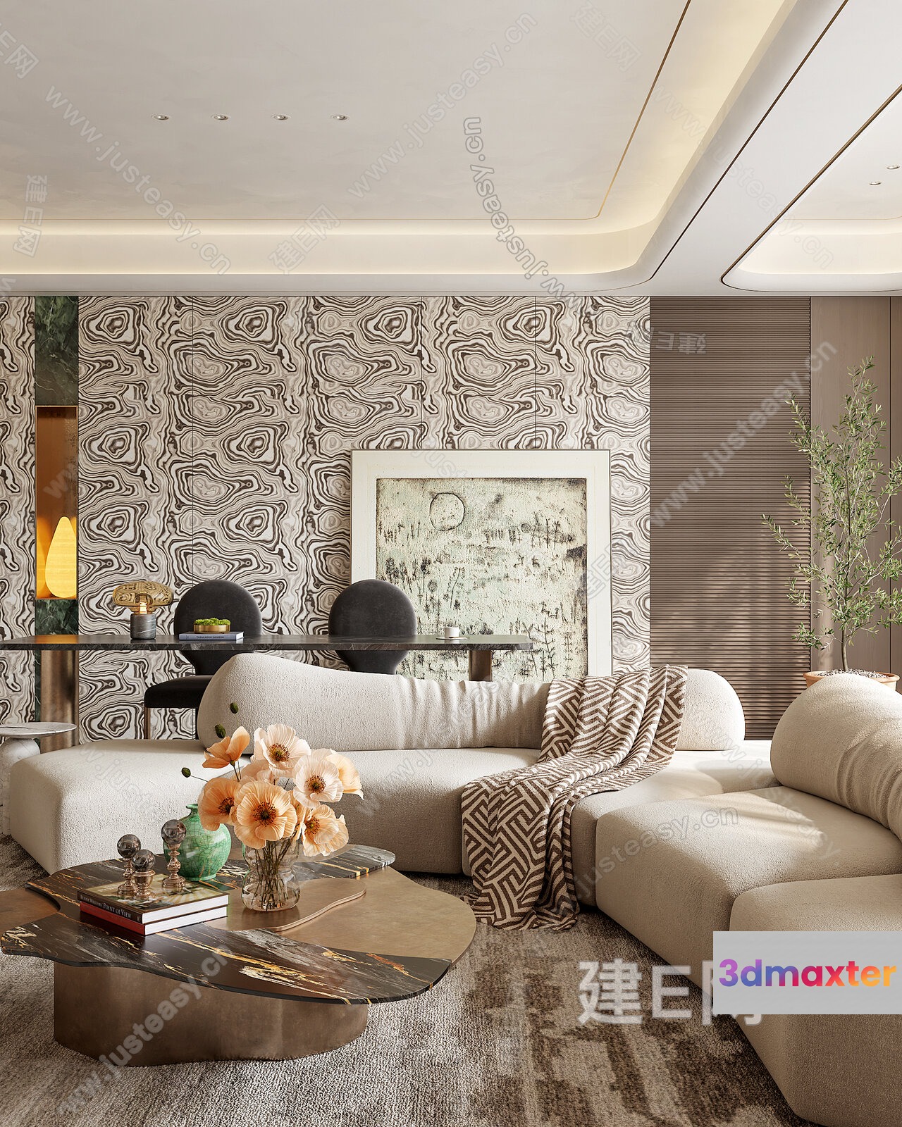 A Modern Living Room 3D Model - 19745 - VRAY Render