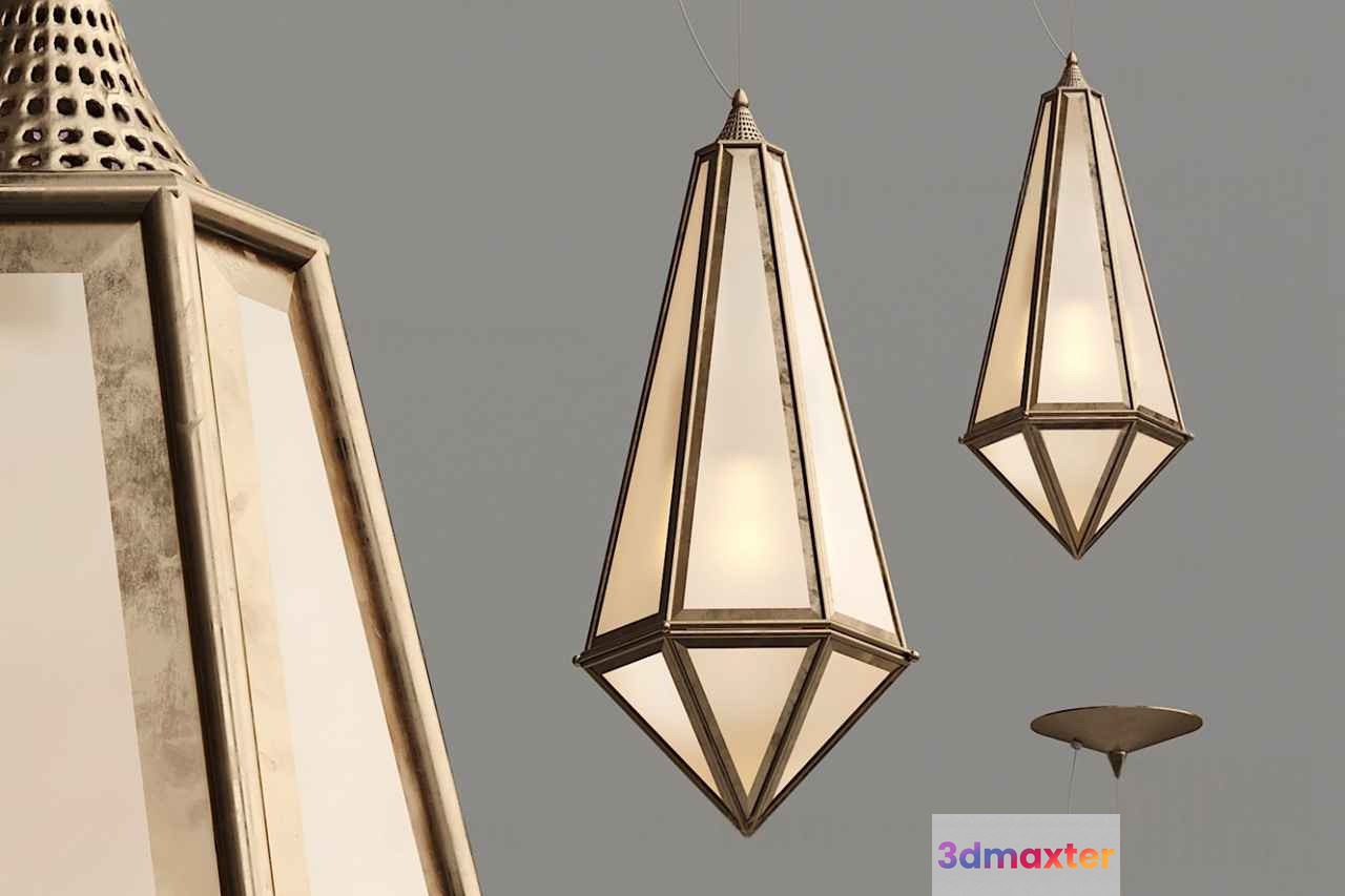 Gold Light Fixtures 3D Model - 20687 - VRAY Render